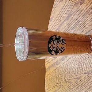 NWOT Starbucks Silver Tumbler with Holographic Finish